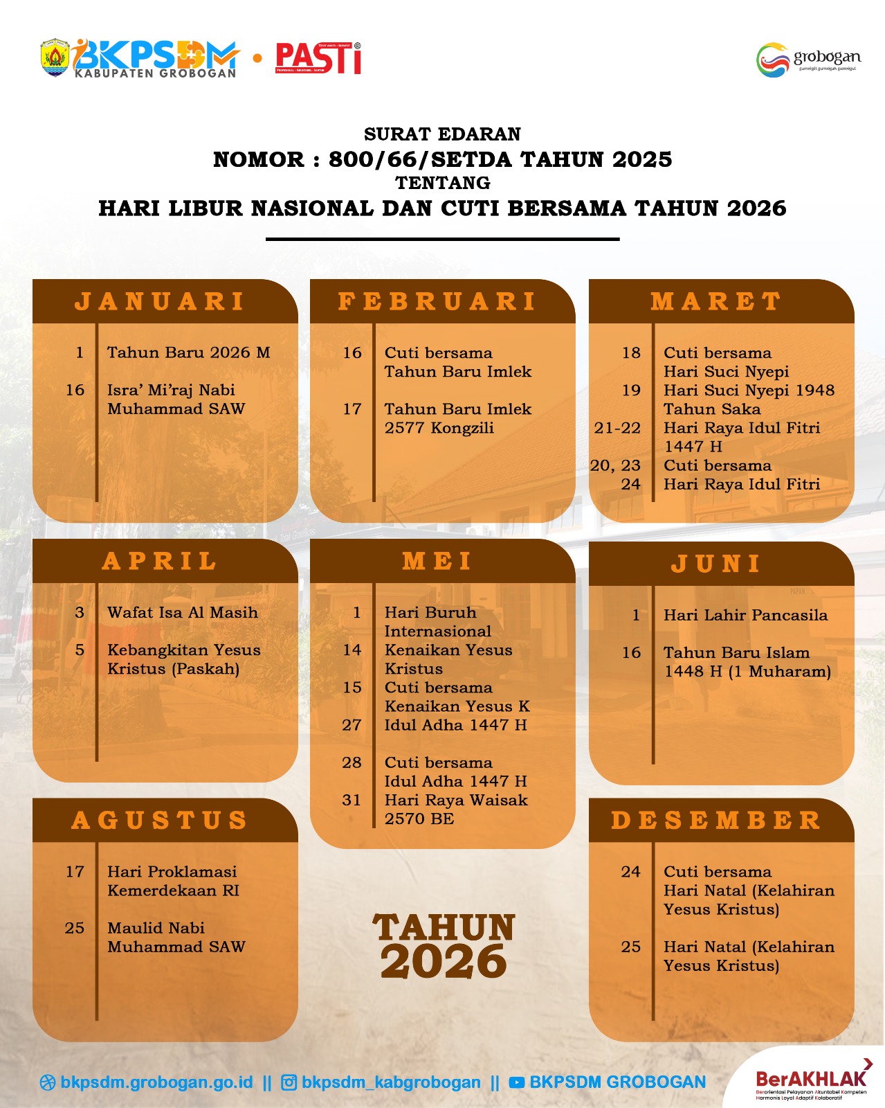 Libur Nasional dan Cuti Bersama Tahun 2026