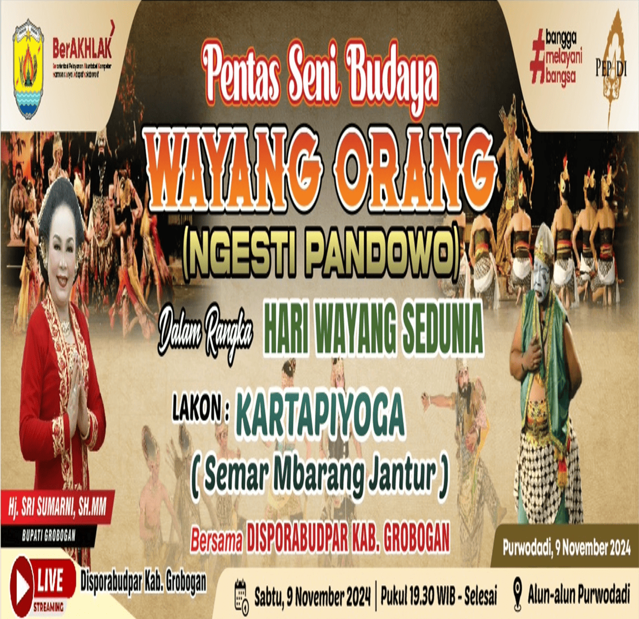 Pentas Seni Budaya Wayang Orang (Ngesti Pandowo)