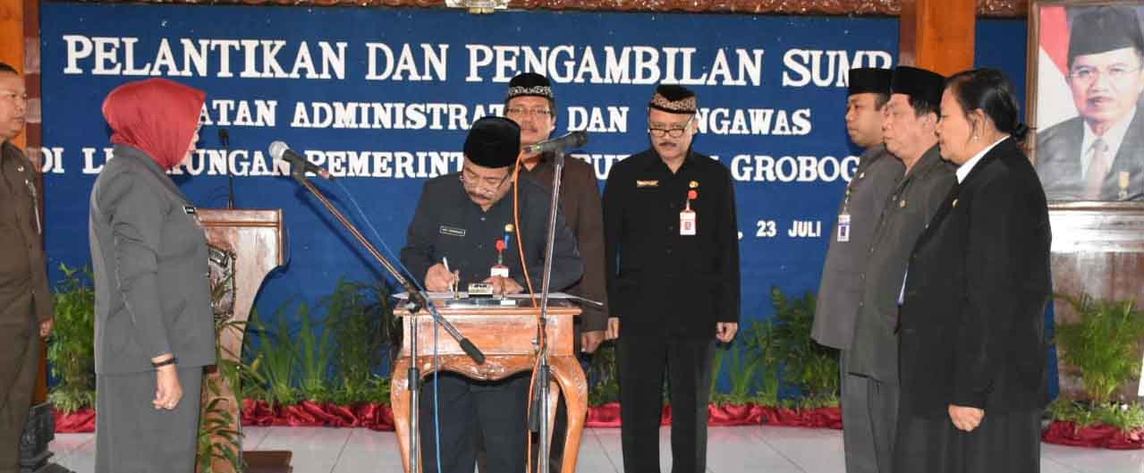 Bupati Grobogan Lantik 83 Pejabat Administrator dan Pengawas Baru
