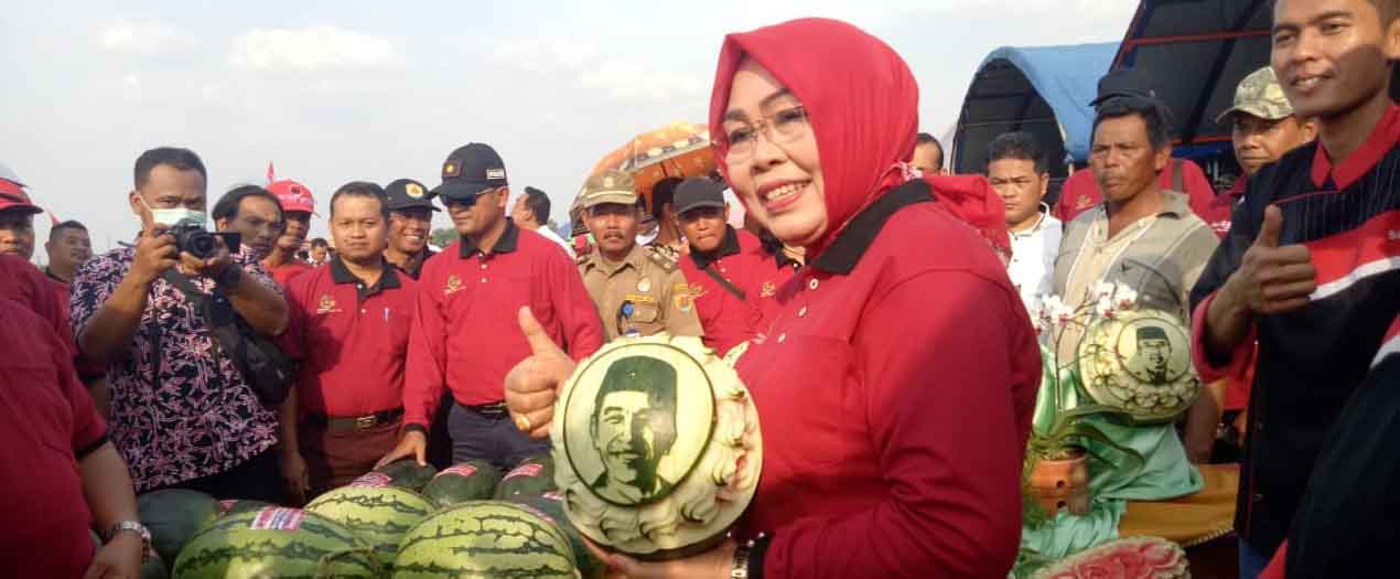 Bupati Sri Sumarni Apresiasi Penyelenggaraan Festival Semangka di Desa Penawangan
