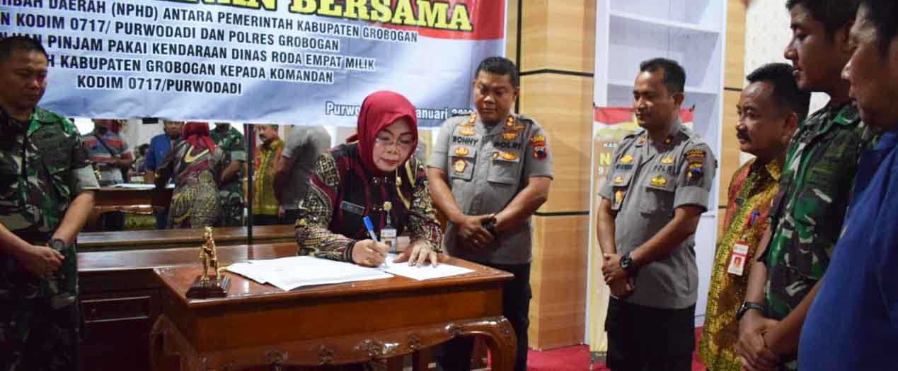  Bupati Grobogan Lakukan Penandatanganan NPHD untuk Pengamanan Pilkada 2020