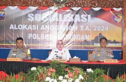 Polres Grobogan Gelar Sosialisasi Alokasi Anggaran Tahun 2024 di Pendapa Kabupaten