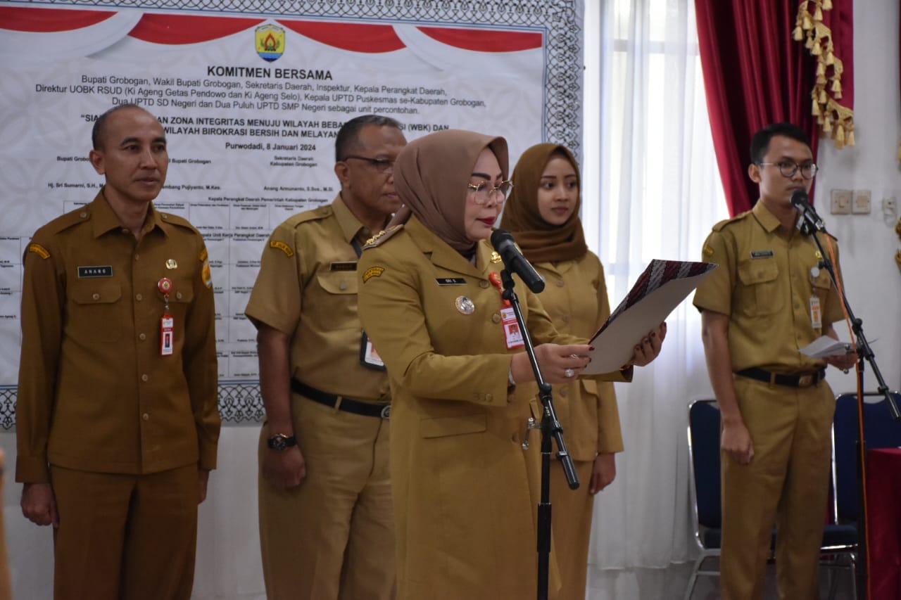 Bupati Grobogan Canangkan Pembangunan Zona Integritas Menuju WBK dan WBBM