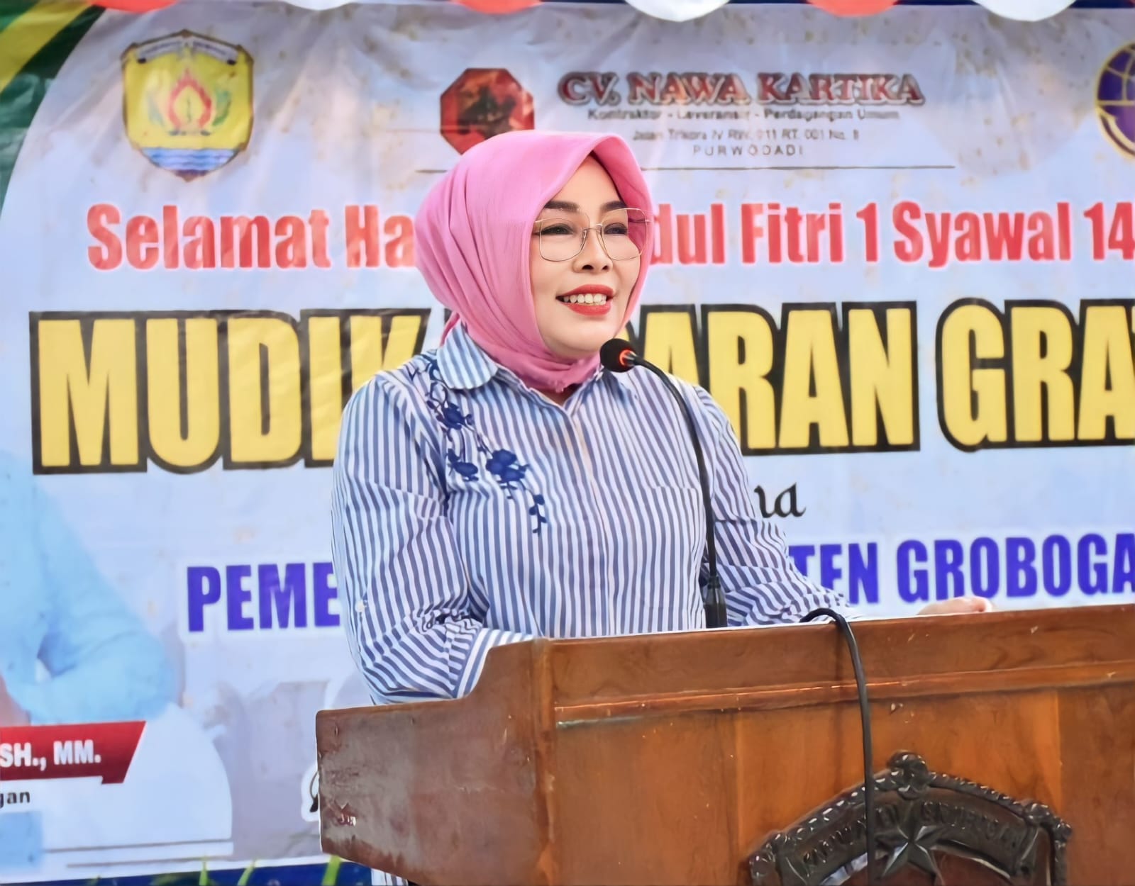 Bupati Sambut Rombongan Peserta Mudik Gratis di Pendapa Kabupaten